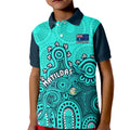 personalised-australia-soccer-kid-polo-shirt-aboriginal-turquoise-2023-world-cup-with-kangaroo