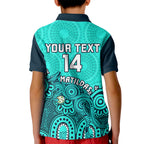 personalised-australia-soccer-kid-polo-shirt-aboriginal-turquoise-2023-world-cup-with-kangaroo