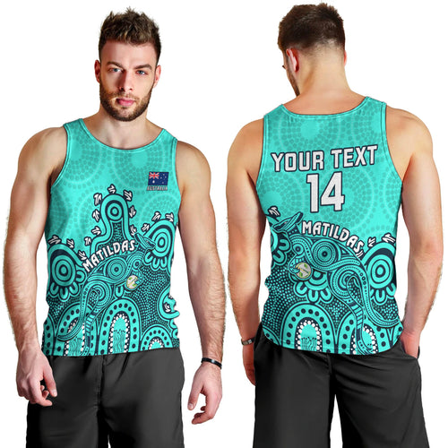 personalised-australia-soccer-men-tank-top-aboriginal-turquoise-2023-world-cup-with-kangaroo