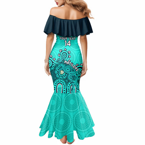 personalised-australia-soccer-mermaid-dress-aboriginal-turquoise-2023-world-cup-with-kangaroo