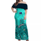 personalised-australia-soccer-off-shoulder-maxi-dress-aboriginal-turquoise-2023-world-cup-with-kangaroo