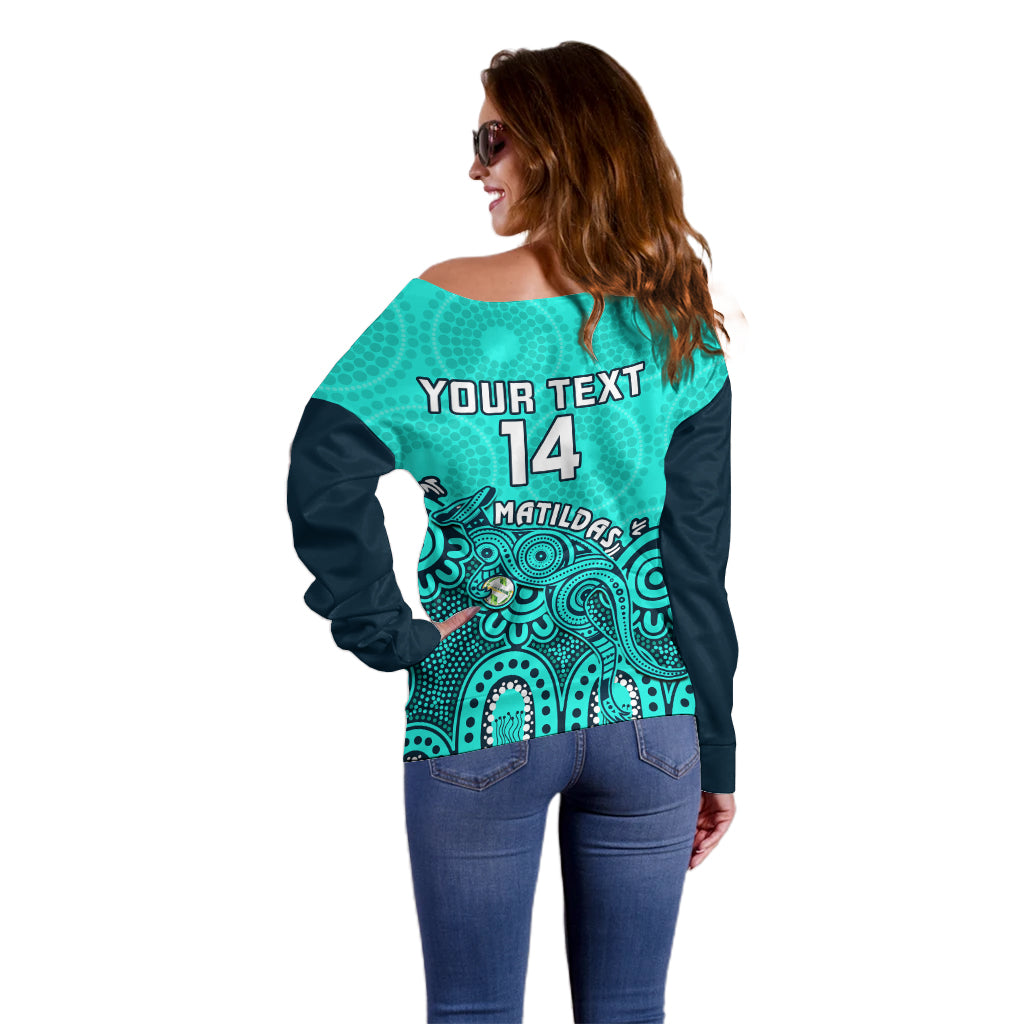 personalised-australia-soccer-off-shoulder-sweater-aboriginal-turquoise-2023-world-cup-with-kangaroo