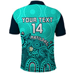 personalised-australia-soccer-polo-shirt-aboriginal-turquoise-2023-world-cup-with-kangaroo