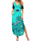 personalised-australia-soccer-summer-maxi-dress-aboriginal-turquoise-2023-world-cup-with-kangaroo
