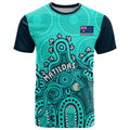 personalised-australia-soccer-t-shirt-aboriginal-turquoise-2023-world-cup-with-kangaroo