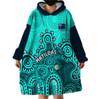 personalised-australia-soccer-wearable-blanket-hoodie-aboriginal-turquoise-2023-world-cup-with-kangaroo