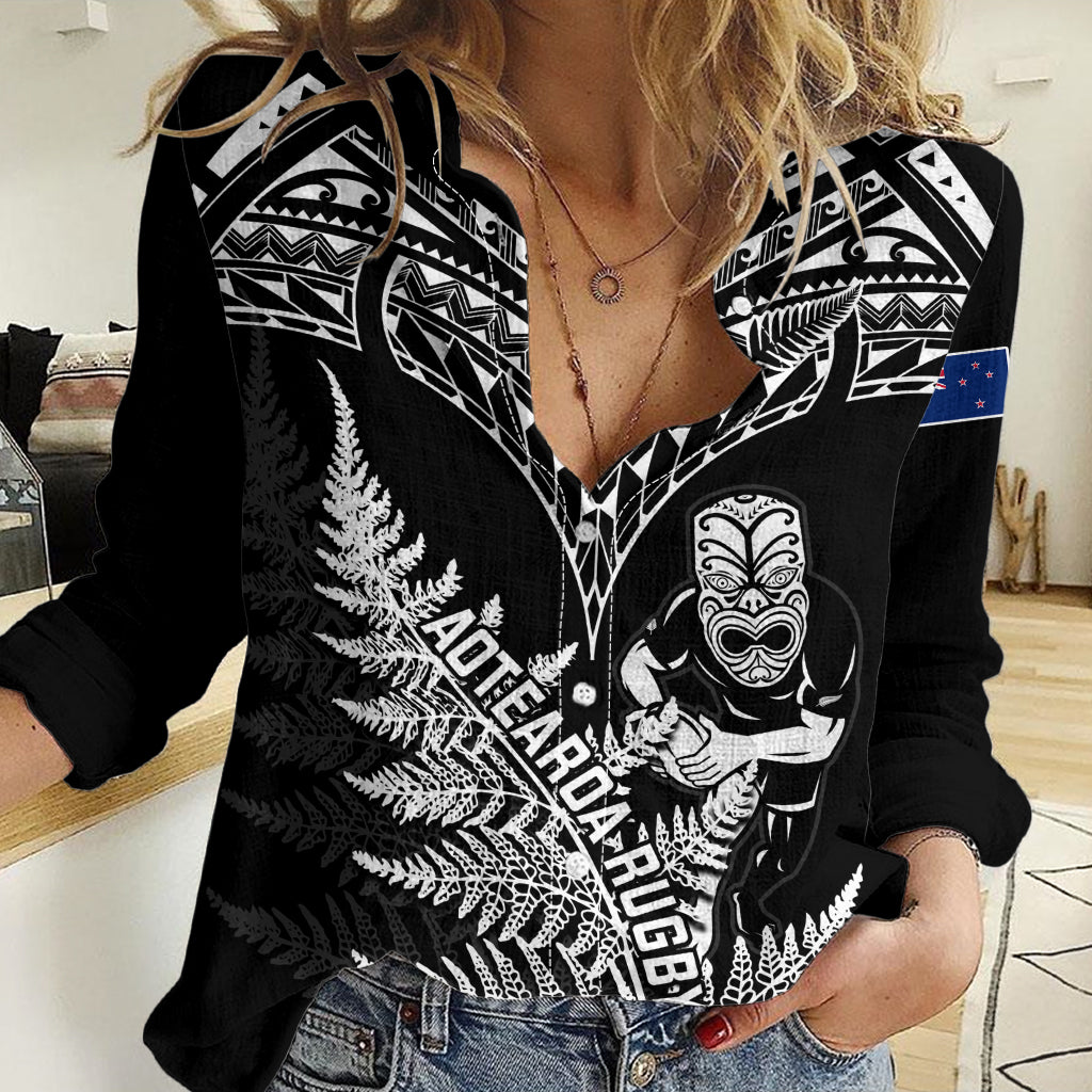 New Zealand Silver Fern Rugby Women Casual Shirt Go All Black 2023 World Cup LT14