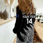 Personalised New Zealand Silver Fern Rugby Women Casual Shirt Go All Black 2023 World Cup LT14