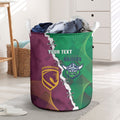 Broncos and Raiders Rugby Custom Laundry Basket Dynamic Version