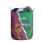 Broncos and Raiders Rugby Custom Laundry Basket Dynamic Version