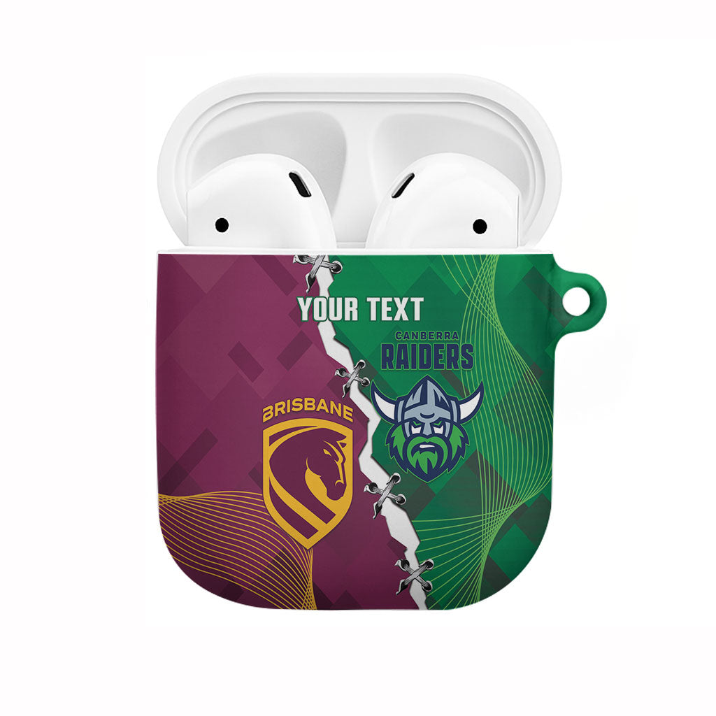 Broncos and Raiders Rugby Custom AirPods Case Dynamic Version