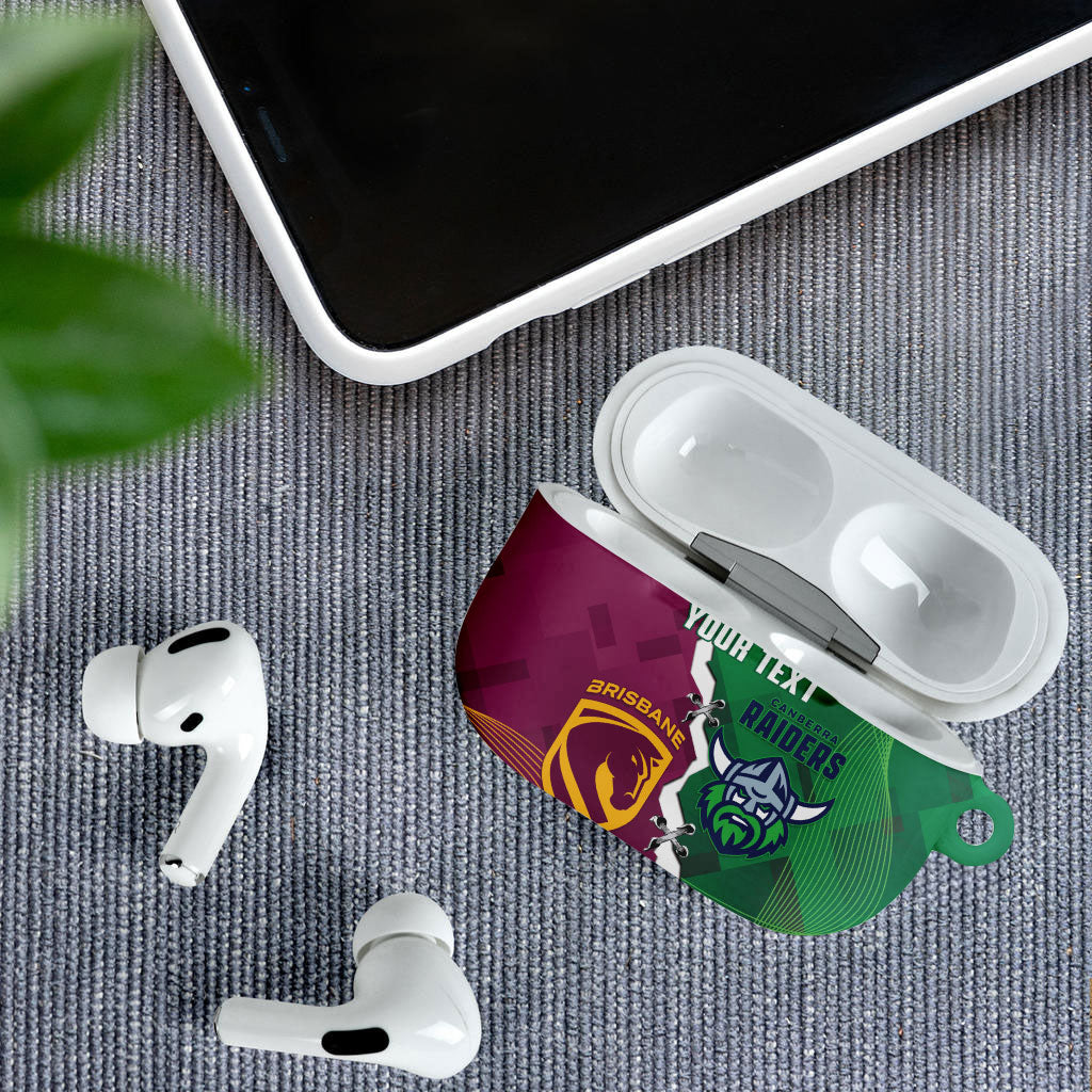 Broncos and Raiders Rugby Custom AirPods Case Dynamic Version