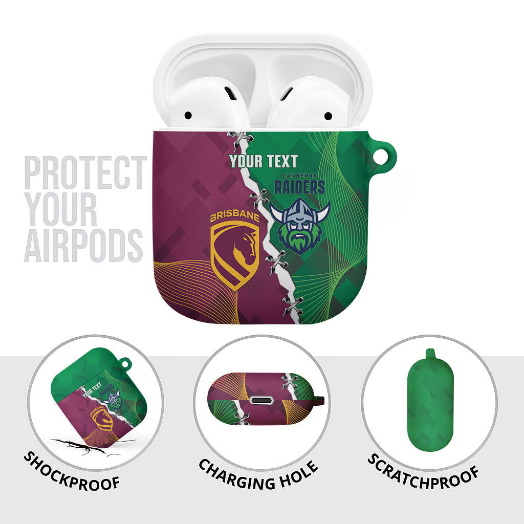 Broncos and Raiders Rugby Custom AirPods Case Dynamic Version