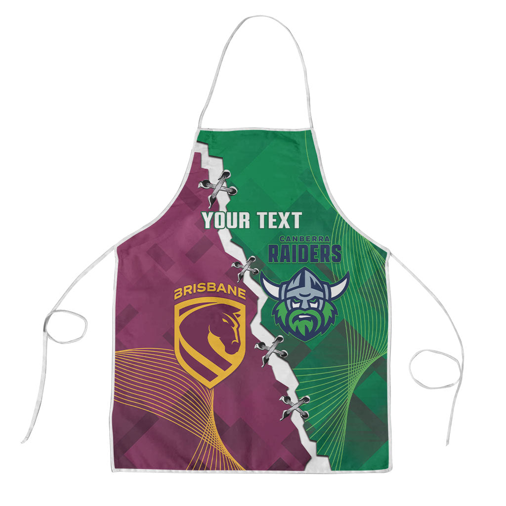 Broncos and Raiders Rugby Custom Apron Dynamic Version