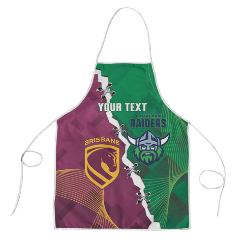 Broncos and Raiders Rugby Custom Apron Dynamic Version