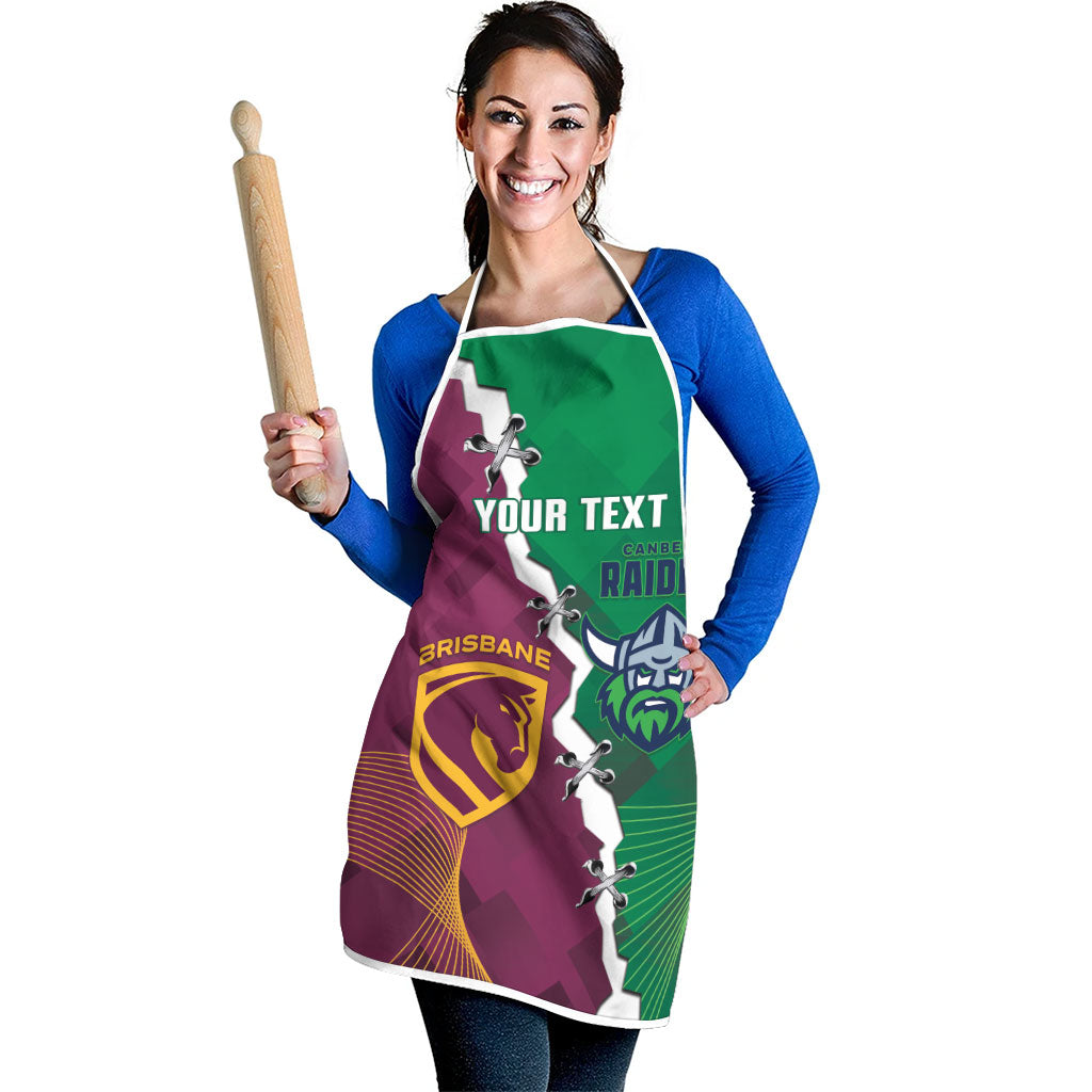 Broncos and Raiders Rugby Custom Apron Dynamic Version