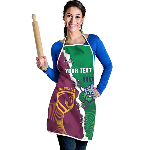 Broncos and Raiders Rugby Custom Apron Dynamic Version