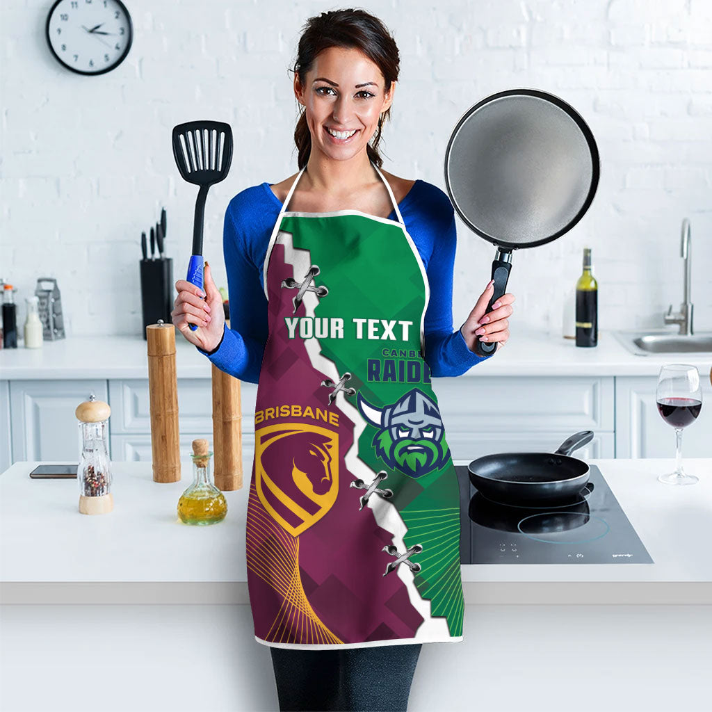Broncos and Raiders Rugby Custom Apron Dynamic Version