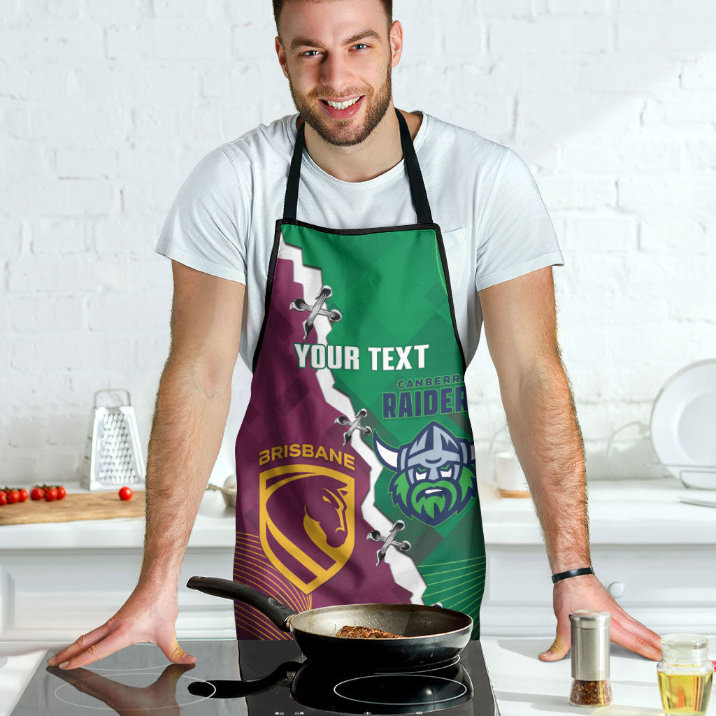 Broncos and Raiders Rugby Custom Apron Dynamic Version