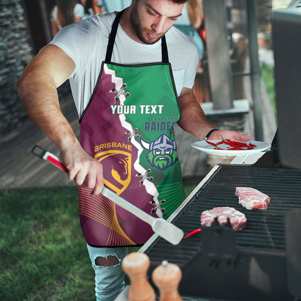 Broncos and Raiders Rugby Custom Apron Dynamic Version