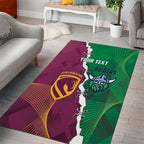Broncos and Raiders Rugby Custom Area Rug Dynamic Version