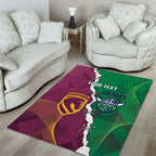 Broncos and Raiders Rugby Custom Area Rug Dynamic Version