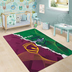 Broncos and Raiders Rugby Custom Area Rug Dynamic Version
