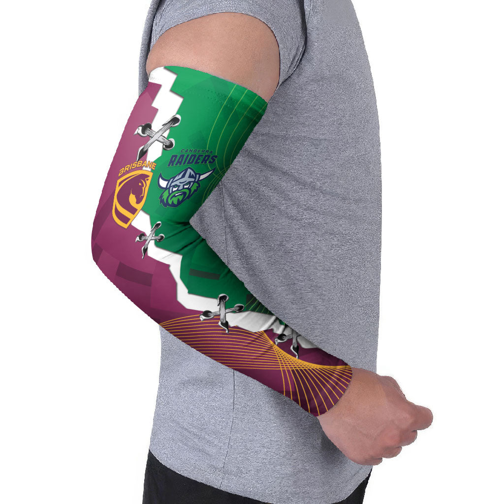 Broncos and Raiders Rugby Custom Arm Sleeves Dynamic Version