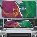 Broncos and Raiders Rugby Custom Auto Sun Shade Dynamic Version