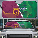 Broncos and Raiders Rugby Custom Auto Sun Shade Dynamic Version