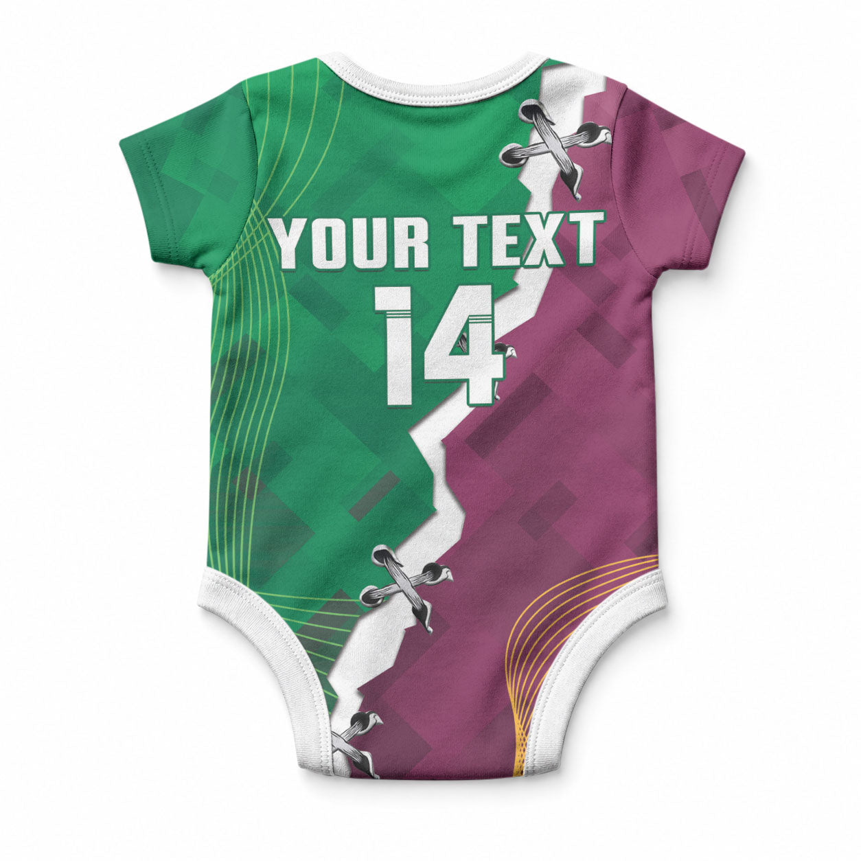 Broncos and Raiders Rugby Custom Baby Onesie Dynamic Version