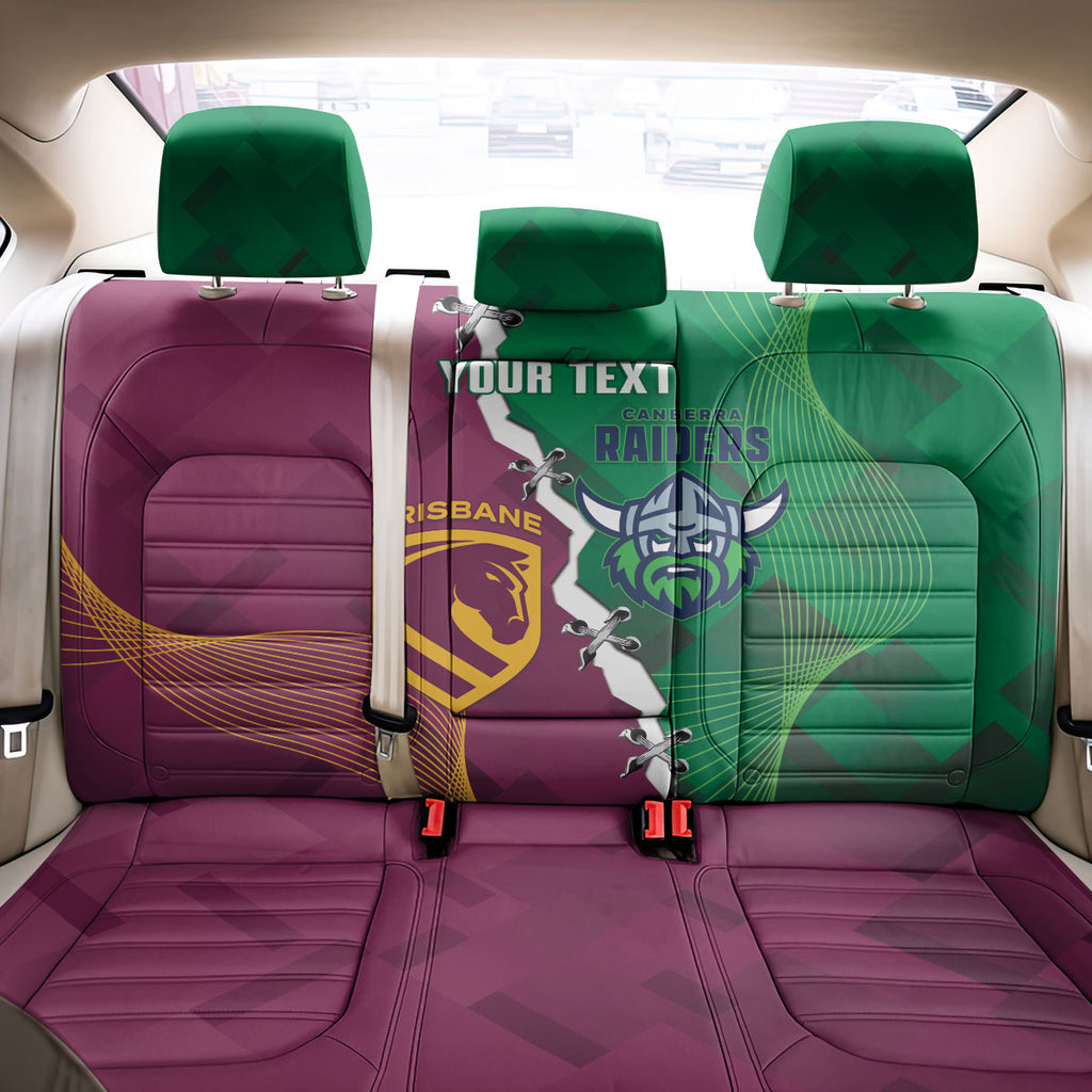 Broncos and Raiders Rugby Custom Back Car Seat Cover Dynamic Version