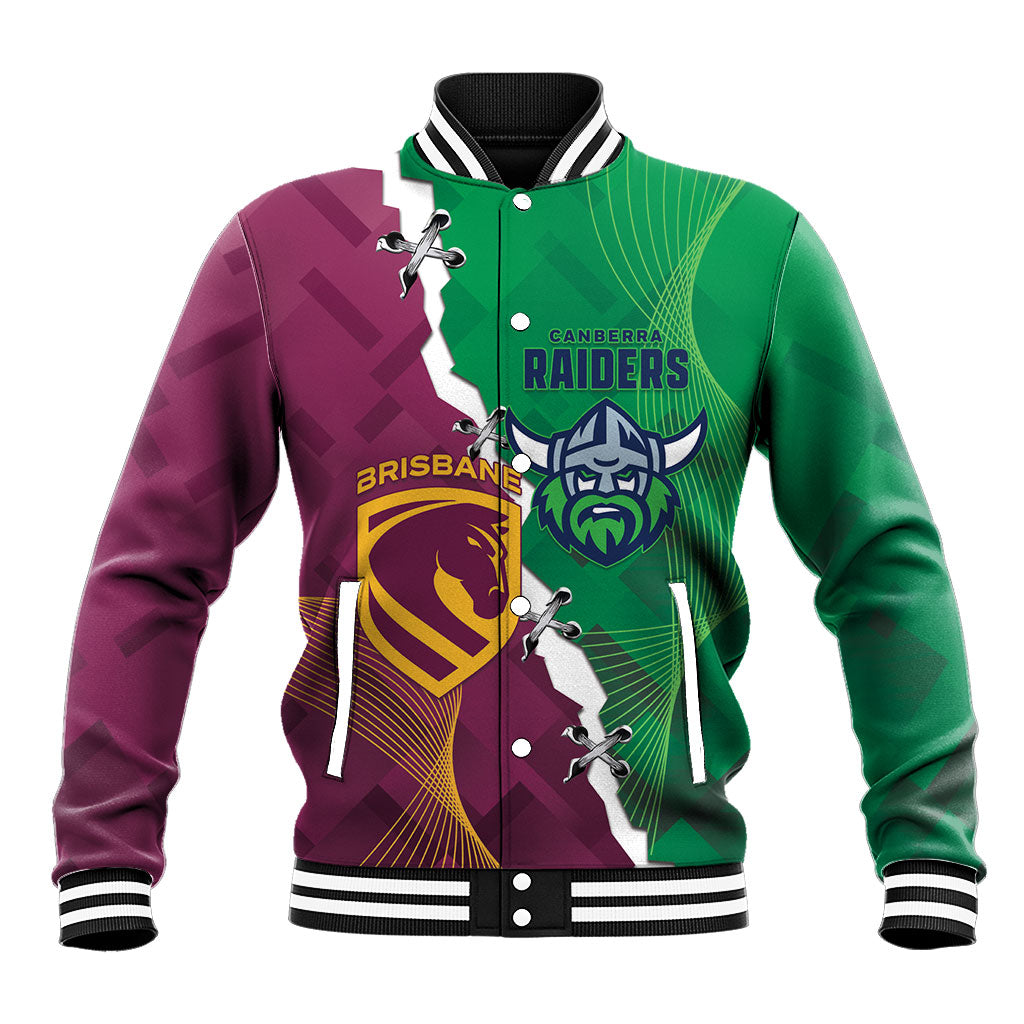 Broncos and Raiders Rugby Custom Baseball Jacket Dynamic Version