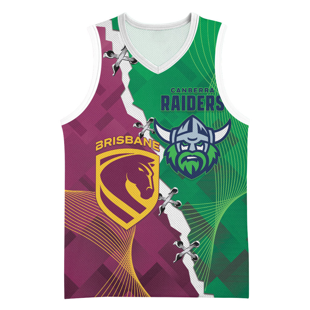 Broncos and Raiders Rugby Custom Basketball Jersey Dynamic Version