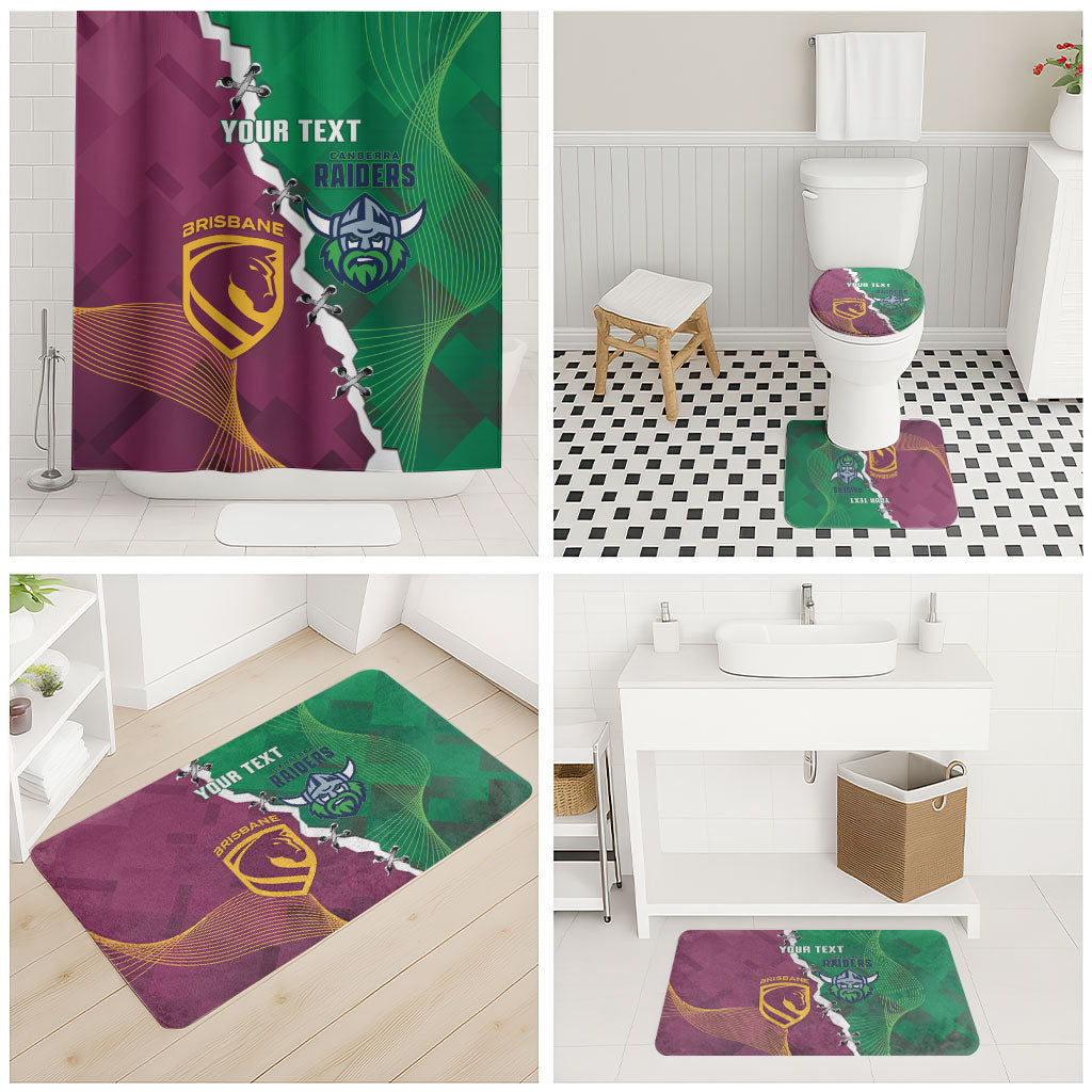 Broncos and Raiders Rugby Custom Bathroom Set Dynamic Version