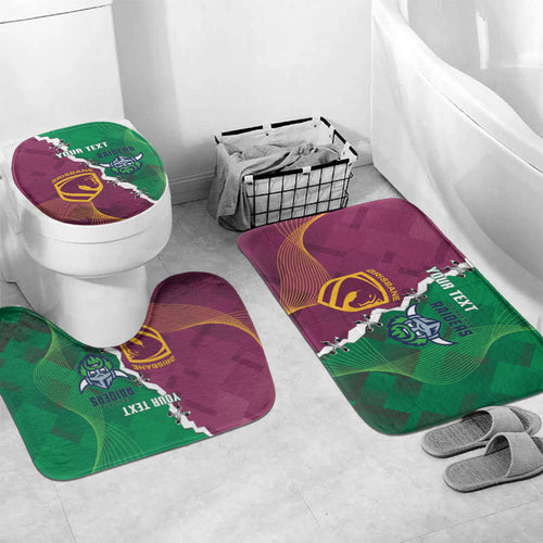 Broncos and Raiders Rugby Custom Bathroom Set Dynamic Version