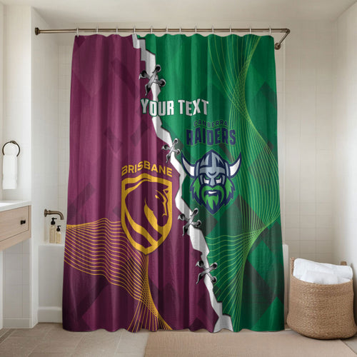 Broncos and Raiders Rugby Custom Bathroom Set Dynamic Version