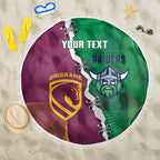 Broncos and Raiders Rugby Custom Beach Blanket Dynamic Version