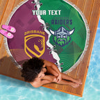 Broncos and Raiders Rugby Custom Beach Blanket Dynamic Version