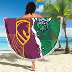 Broncos and Raiders Rugby Custom Beach Blanket Dynamic Version