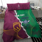Broncos and Raiders Rugby Custom Bedding Set Dynamic Version