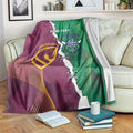 Broncos and Raiders Rugby Custom Blanket Dynamic Version