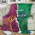 Broncos and Raiders Rugby Custom Blanket Dynamic Version