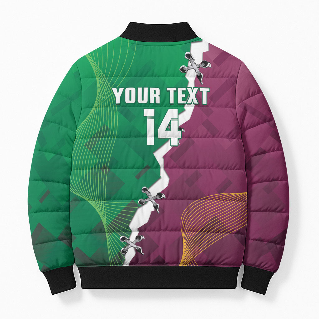 Broncos and Raiders Rugby Custom Bomber Puffer Jacket Dynamic Version