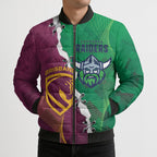 Broncos and Raiders Rugby Custom Bomber Puffer Jacket Dynamic Version
