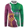 Broncos and Raiders Rugby Custom Button Sweatshirt Dynamic Version
