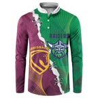 Broncos and Raiders Rugby Custom Button Sweatshirt Dynamic Version