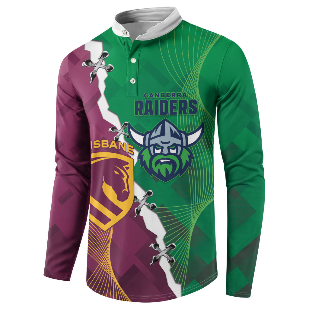 Broncos and Raiders Rugby Custom Button Sweatshirt Dynamic Version