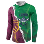 Broncos and Raiders Rugby Custom Button Sweatshirt Dynamic Version