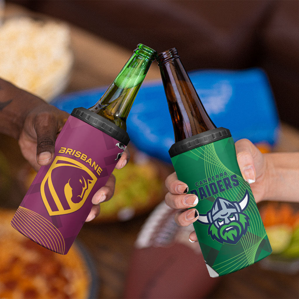 Broncos and Raiders Rugby 4 in 1 Can Cooler Tumbler Dynamic Version